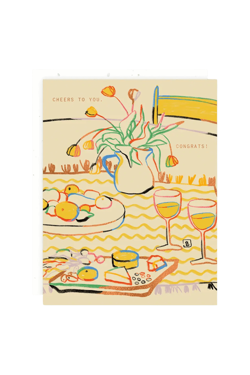 colorful still life congrats card