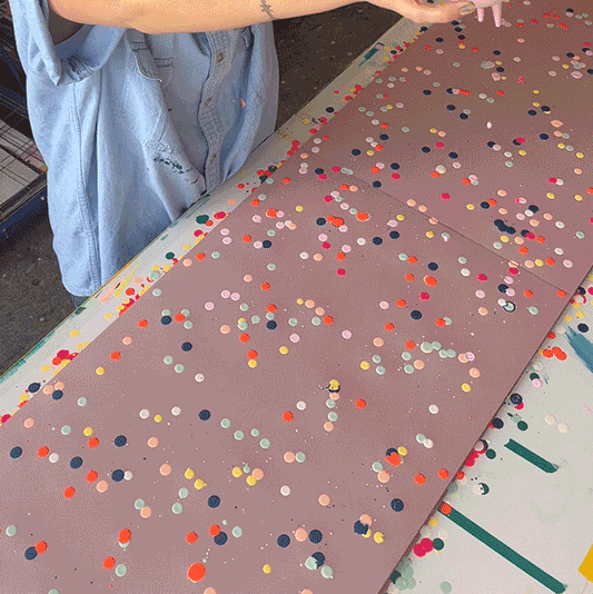 GIF of painting colorful dot happy birthday card by moglea blank inside