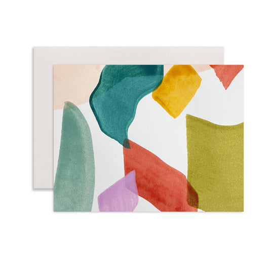 Moglea Calypso Stationery Set of 6 Pretty Note Cards in Abstract Paint