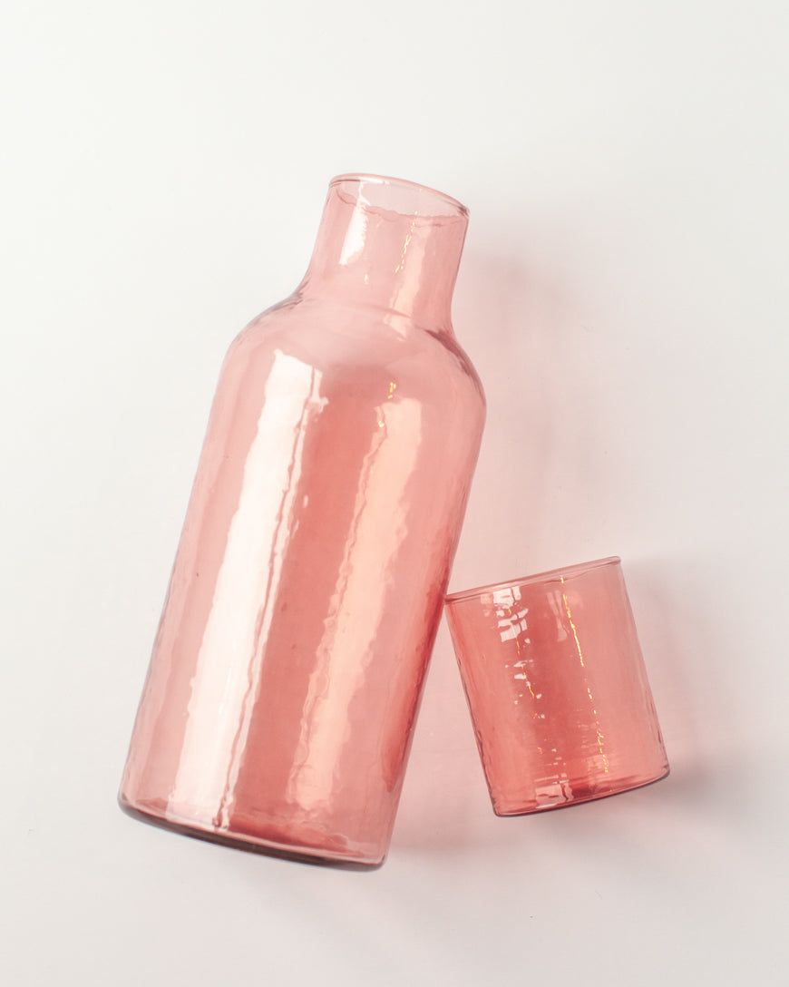 pink glass jar + glass lid