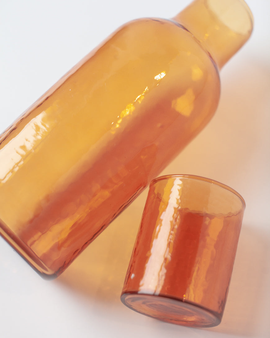 amber glass carafe