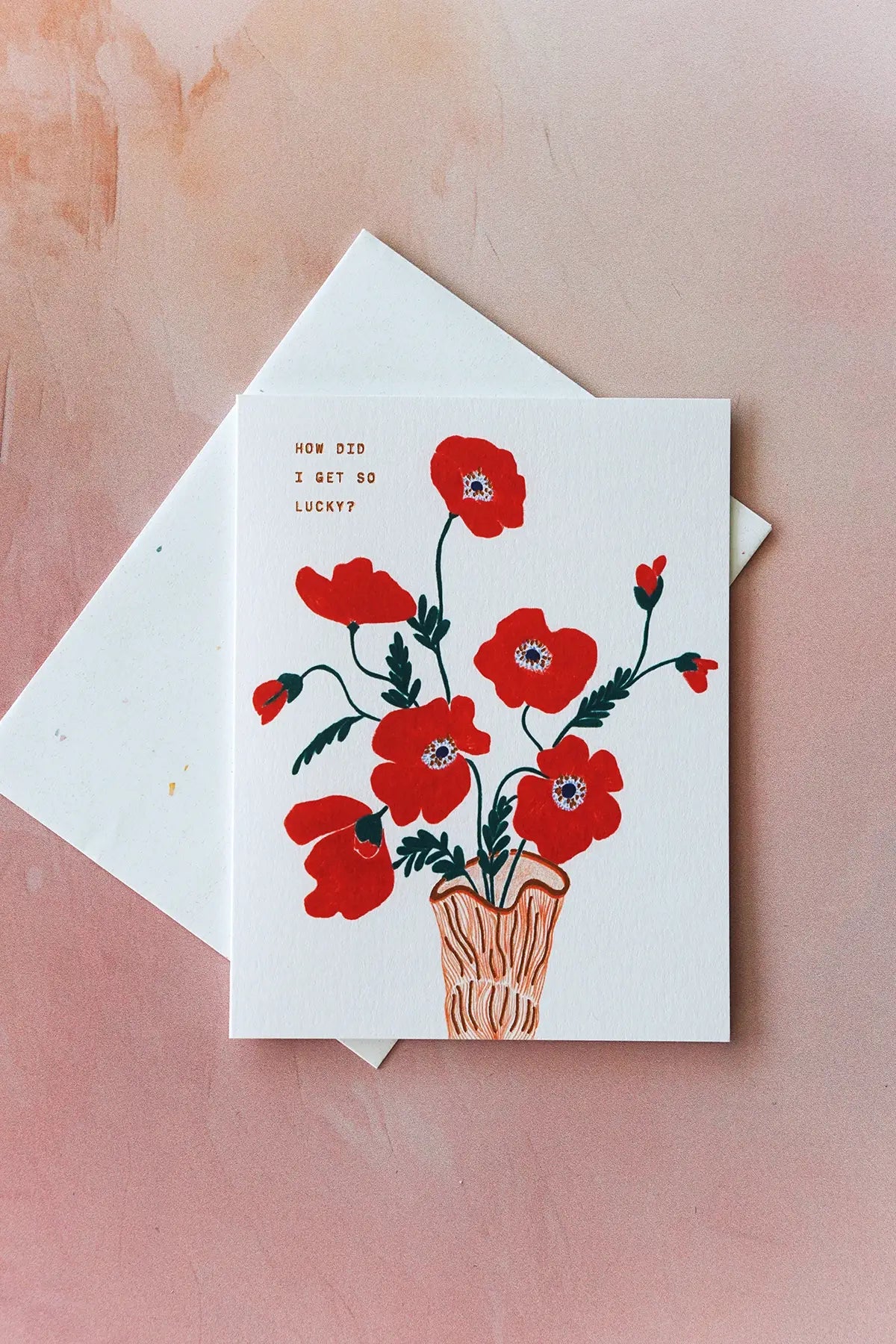 so lucky floral love gratitude card
