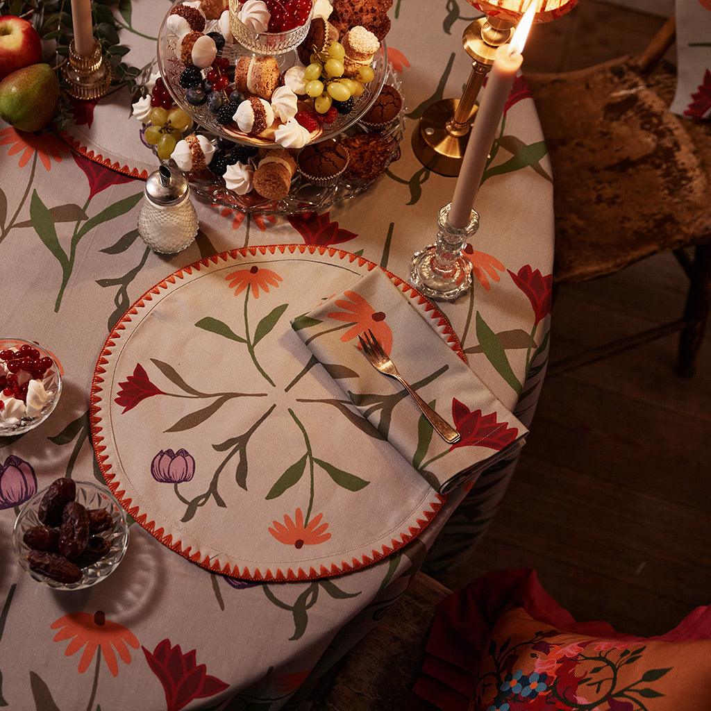 sophie williamson design meadow floral tablecloth