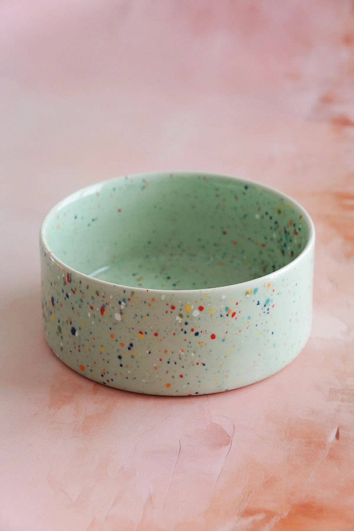 mint green ceramic dog bowl - studio wallflower