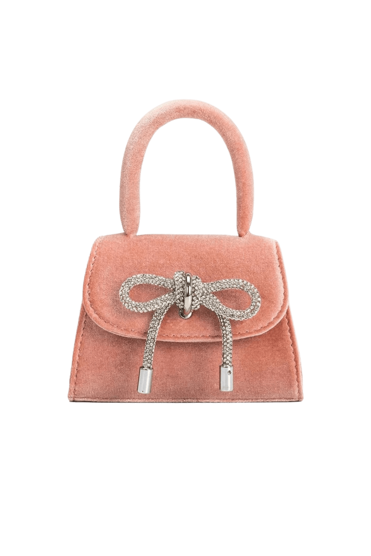 Melie Bianco mini bow bag in velvet blush from shop wallflower