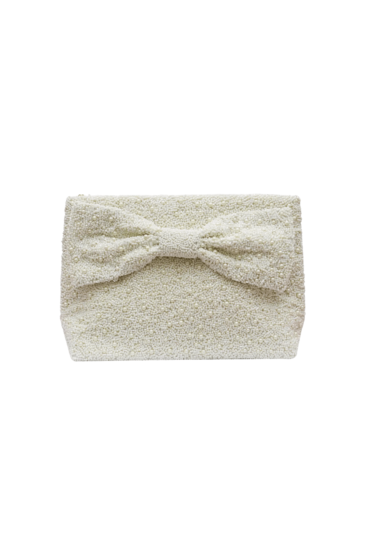 beaded bridal pearl clutch with bow