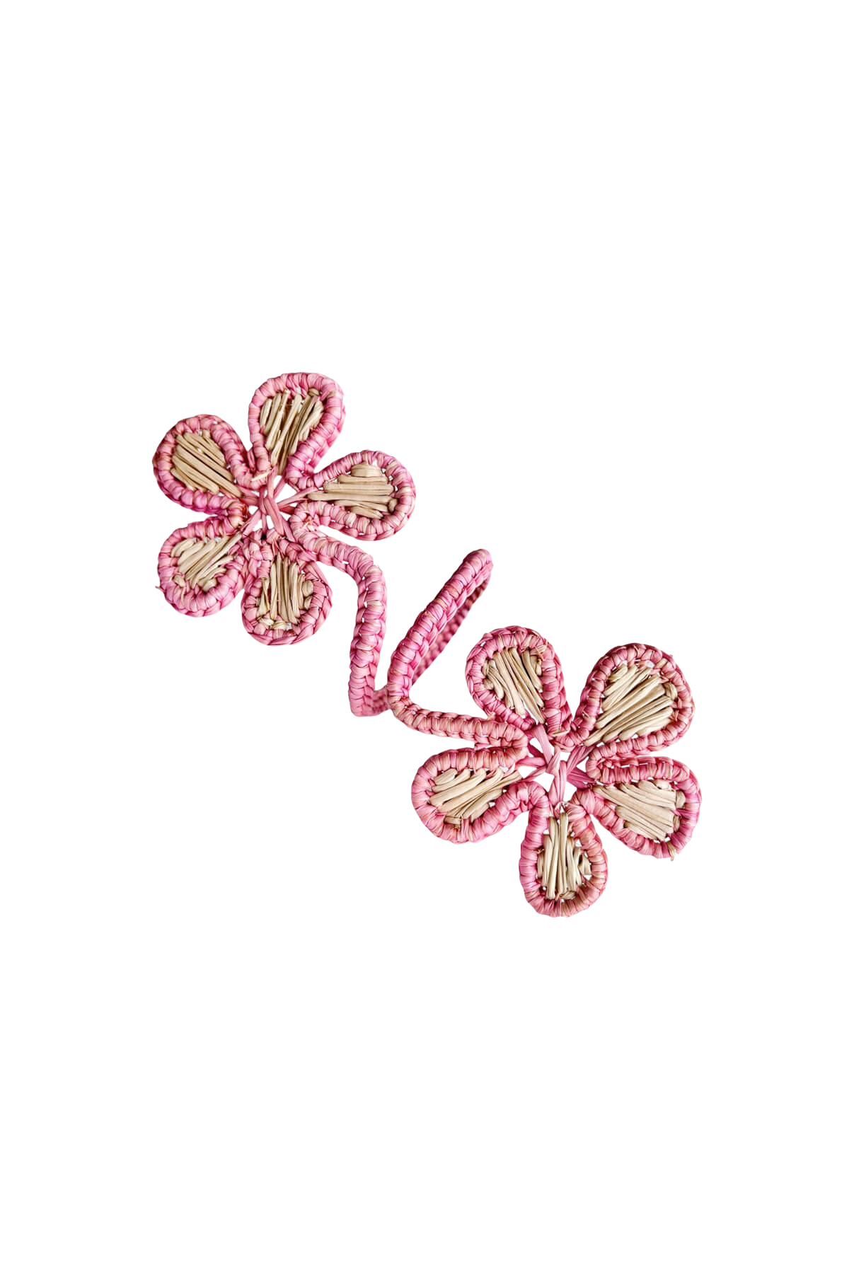 woven napkin ring- pink flower napkin ring by coro cora