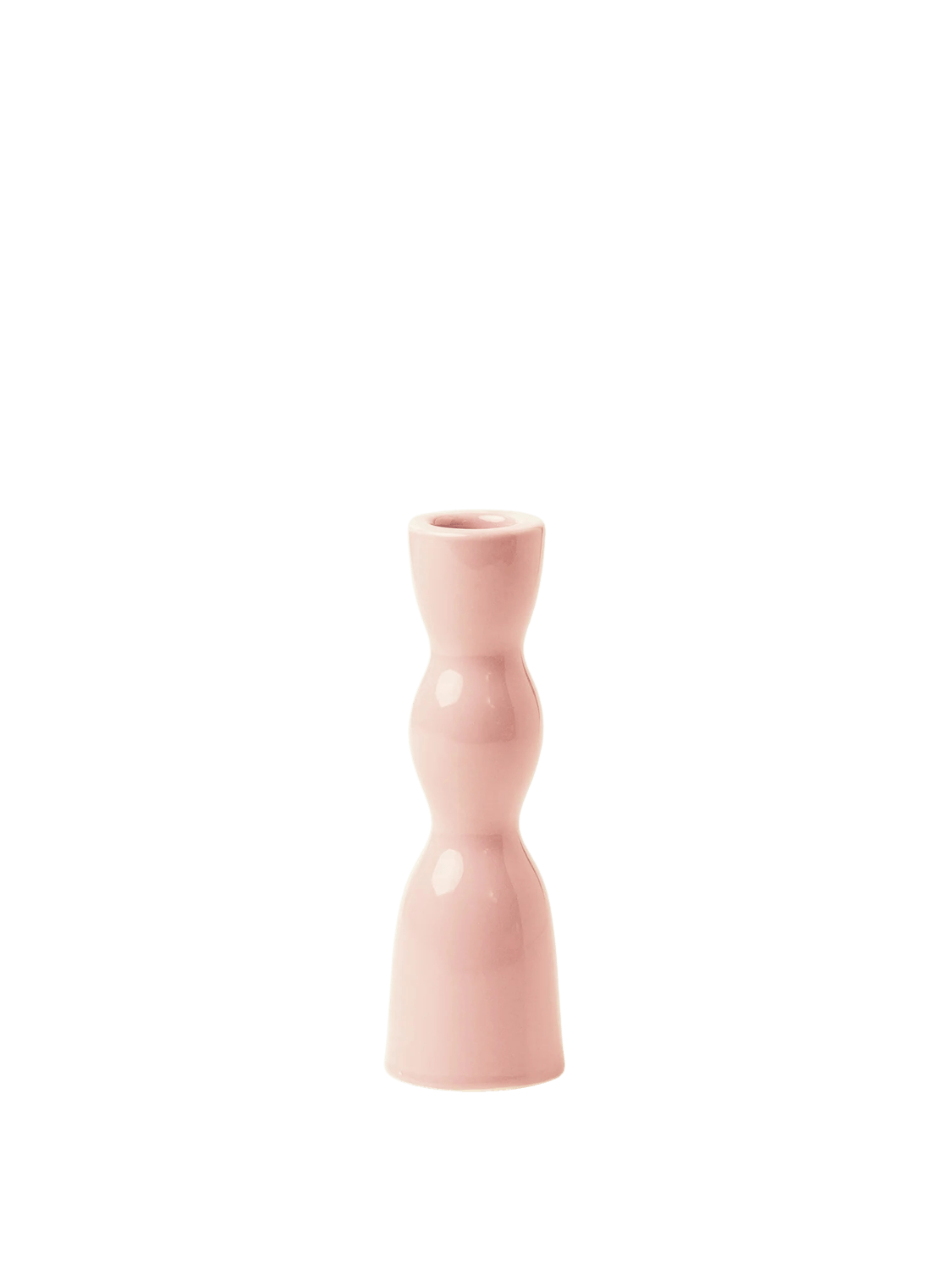 cute pink wave ceramic taper candle holders