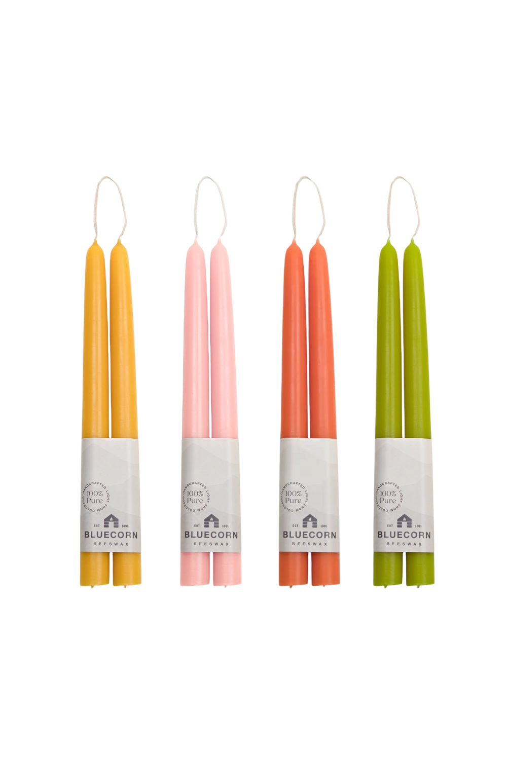 colorful sustainable taper candles for dinner beeswax