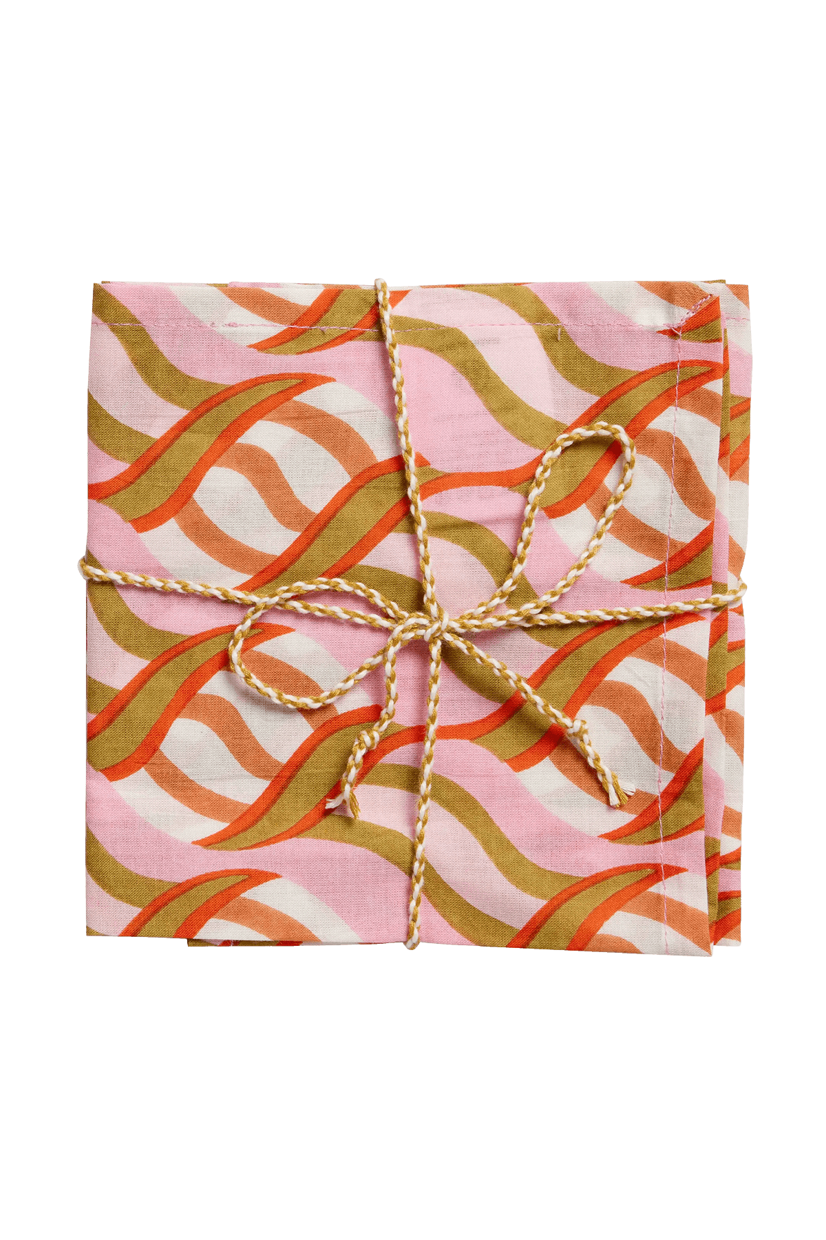 Pink and Green Block Print Napkins from studio wallflower shop