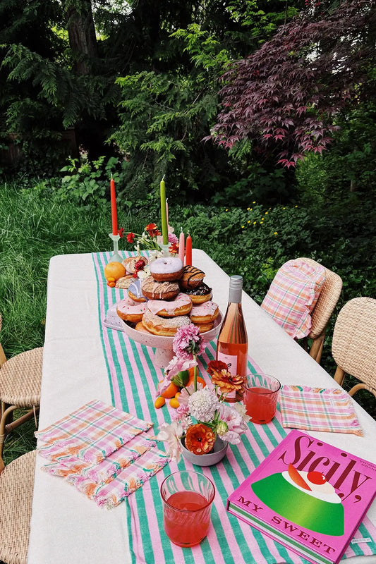 colorful spring brunch table decor