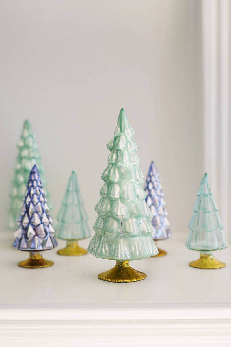 trio of blue + mint glass holiday trees cody foster wallflower – Studio