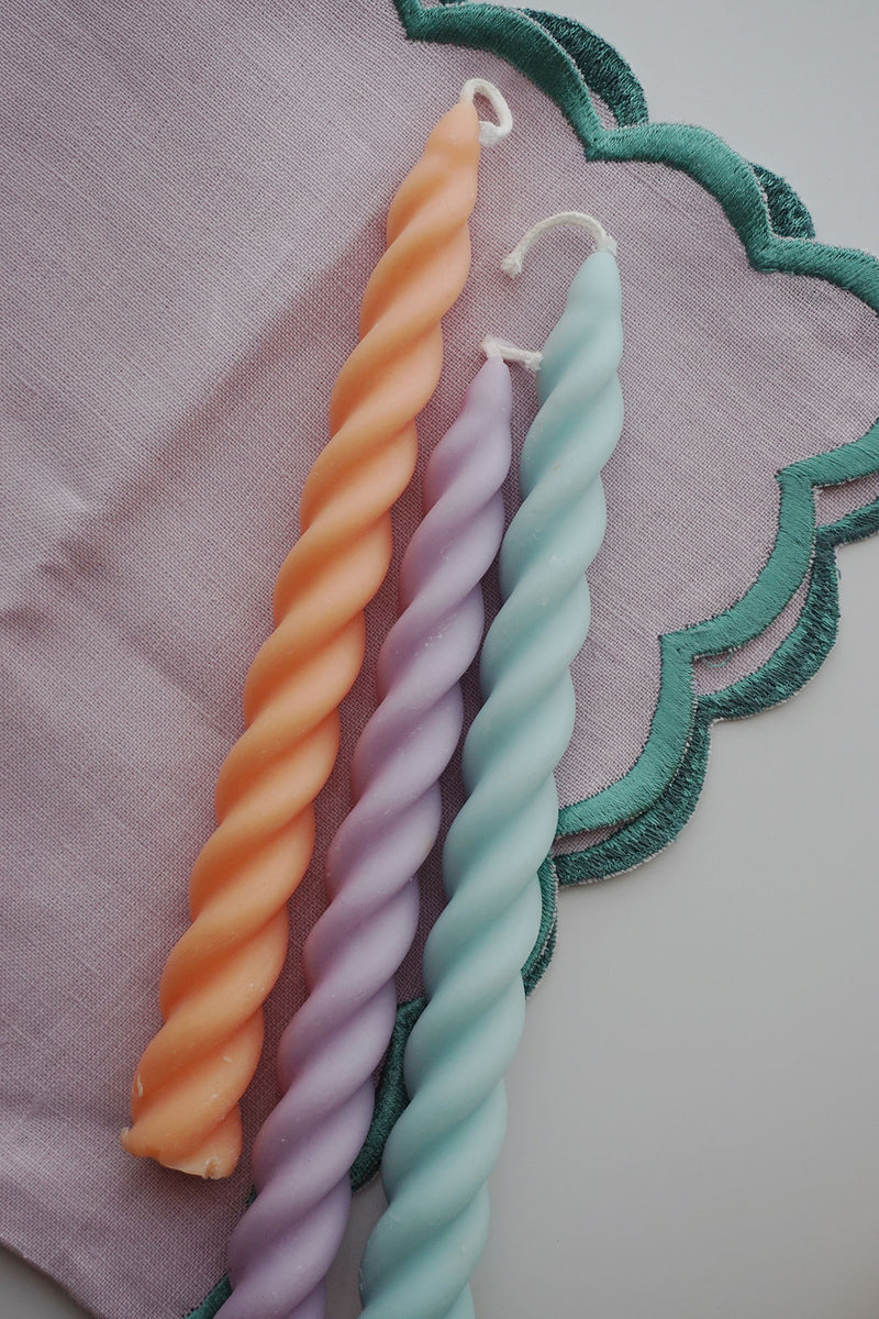 pastel twist dinner candle sustainable candles shop wallfower Studio