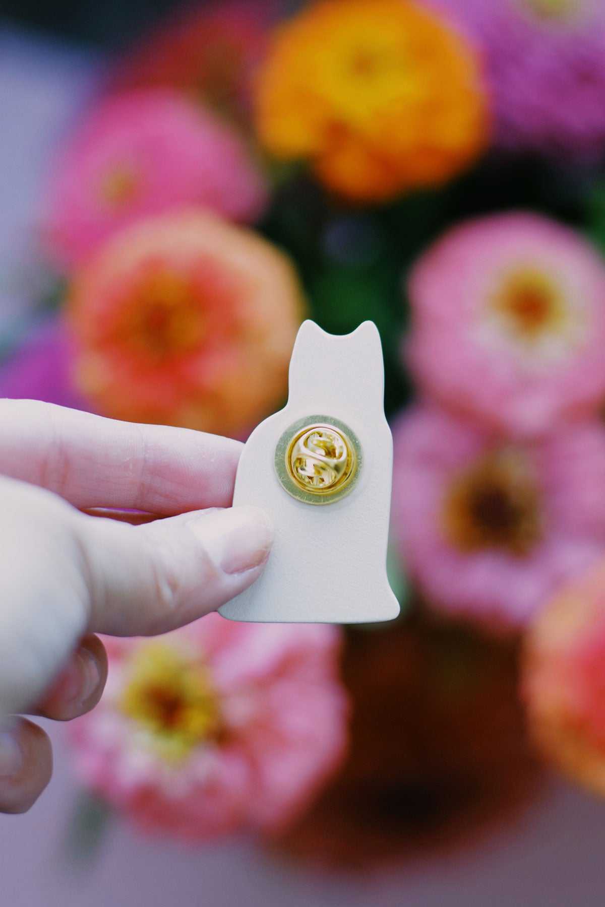 pink cat ✿ floral cat brooch