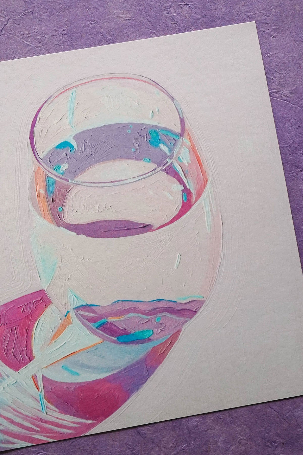 wine glass art print details by leah gardner