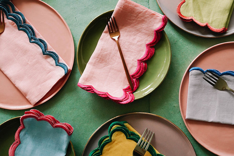 conscious maximalist edit - shop scallop colorful napkins on wallflower