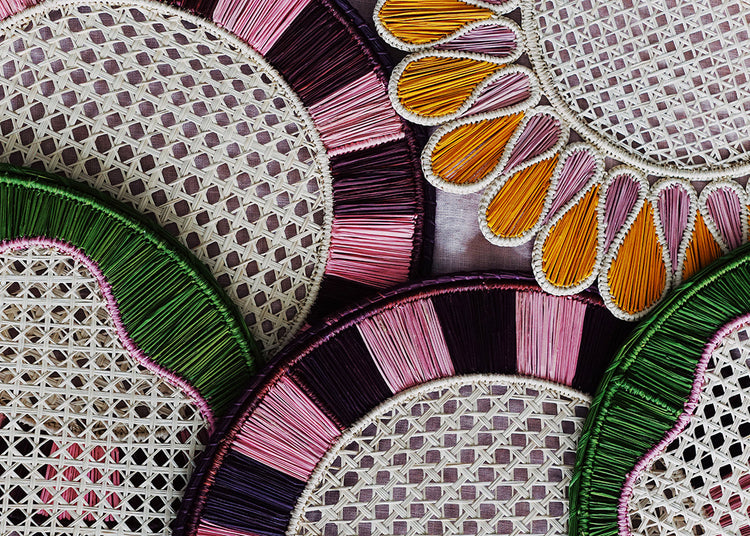 colorful woven placemats from studio wallflower shop