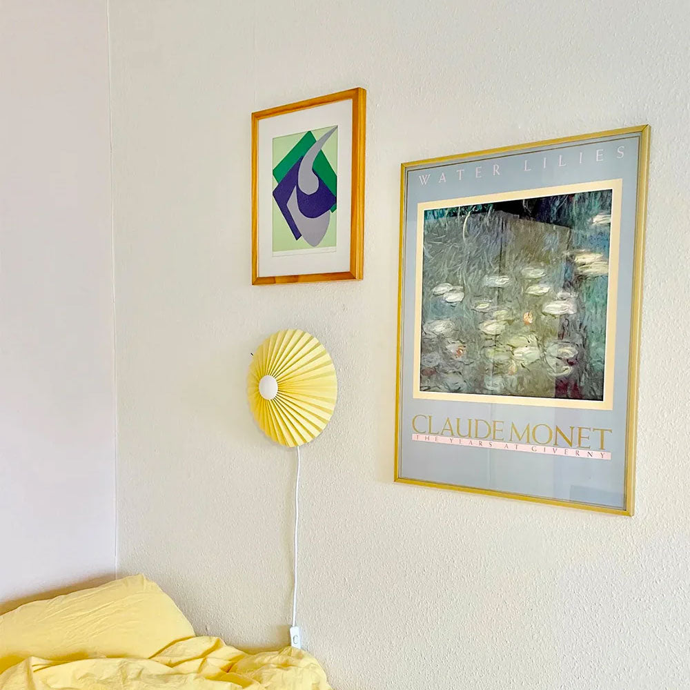 yellow danish pastel pleated lampshades half wall lamps