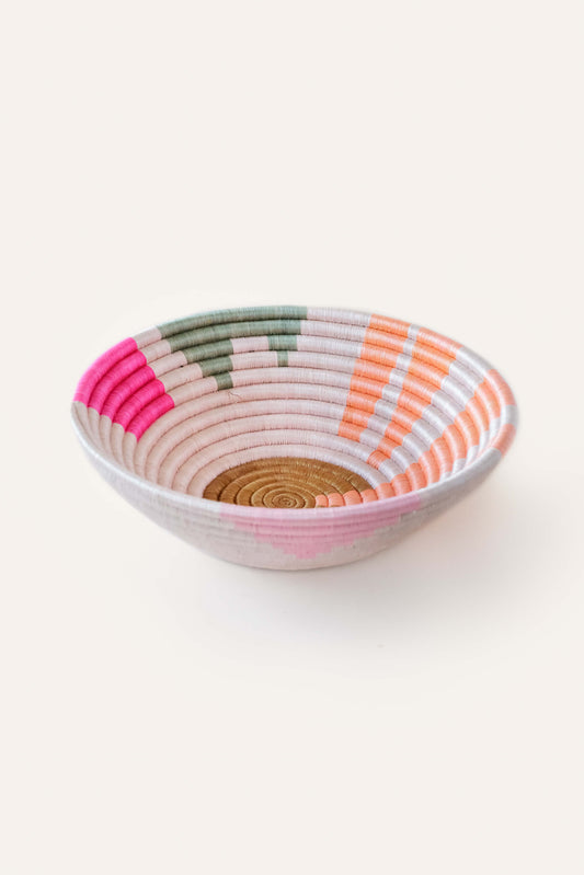 pink pastel wall baskets - shop woven bowls on wallflower