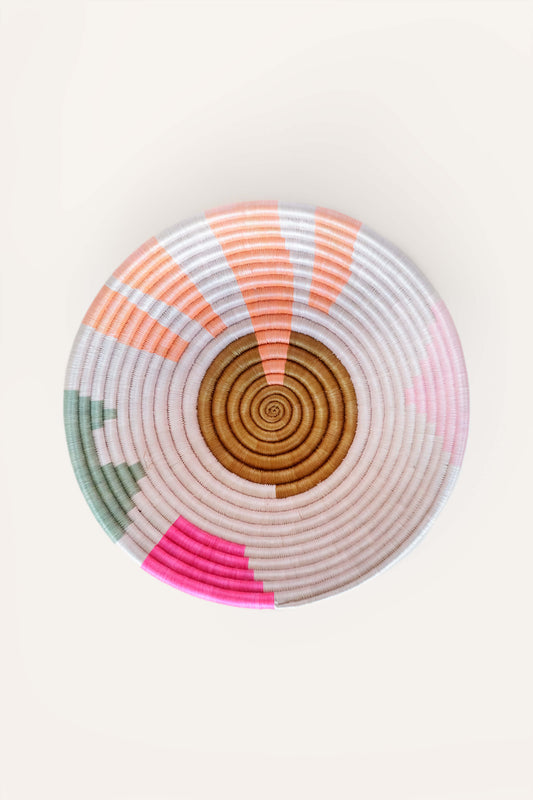pink pastel wall baskets - shop woven bowls on wallflower