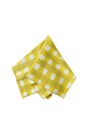 yellow buffalo check linen napkins