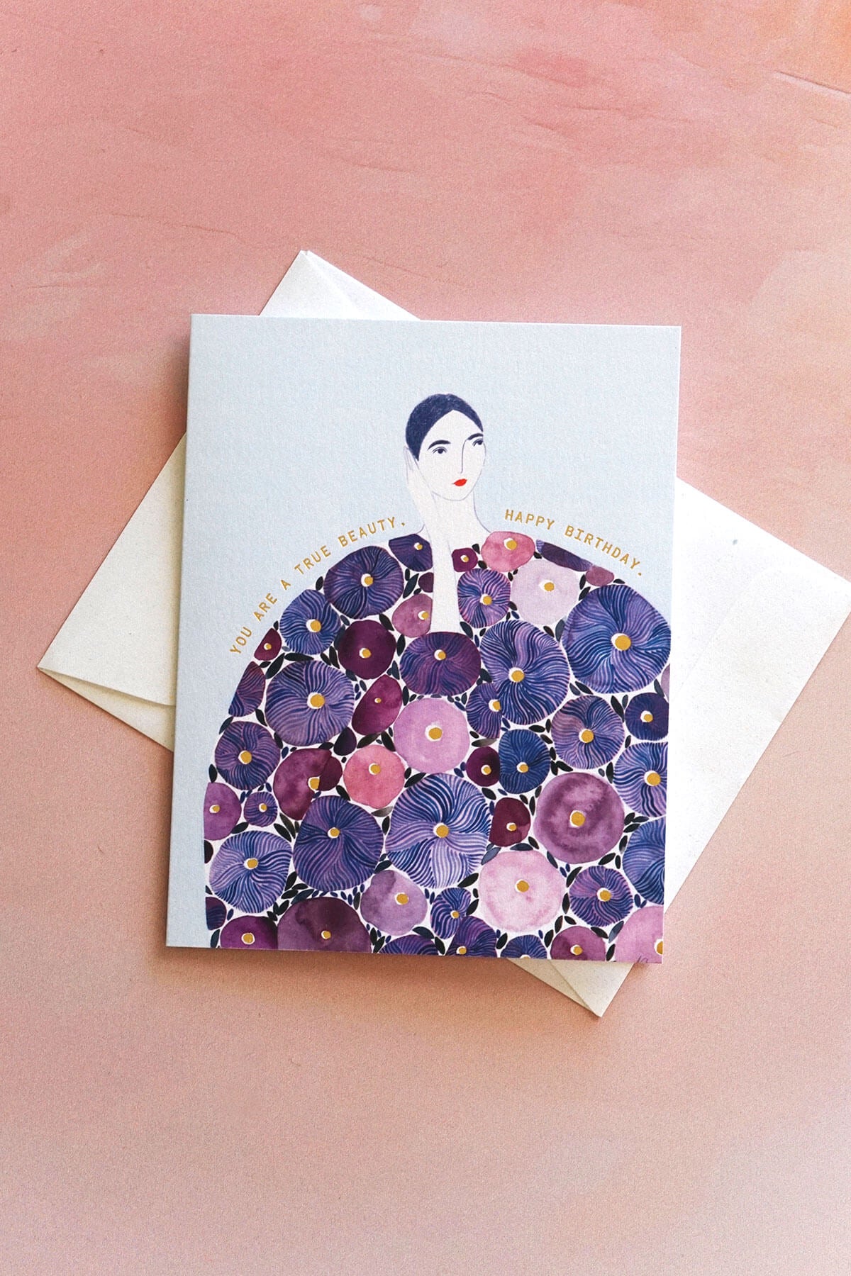 true beauty floral birthday card