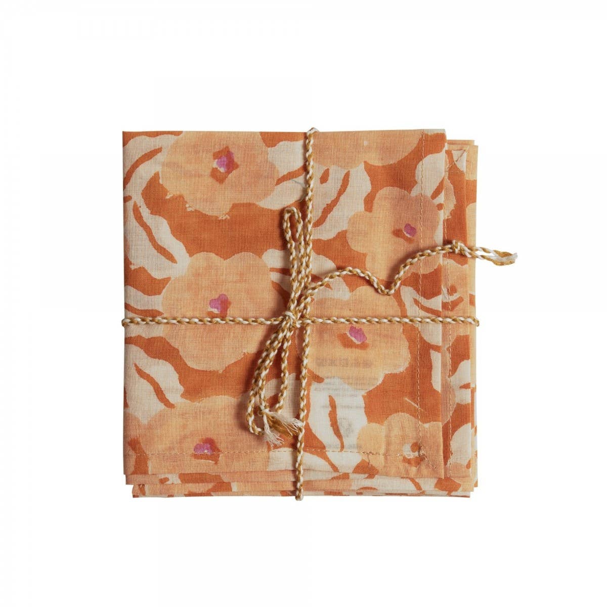 floral block print napkin set of two cotton cloth napkins - shop studio wallflower
