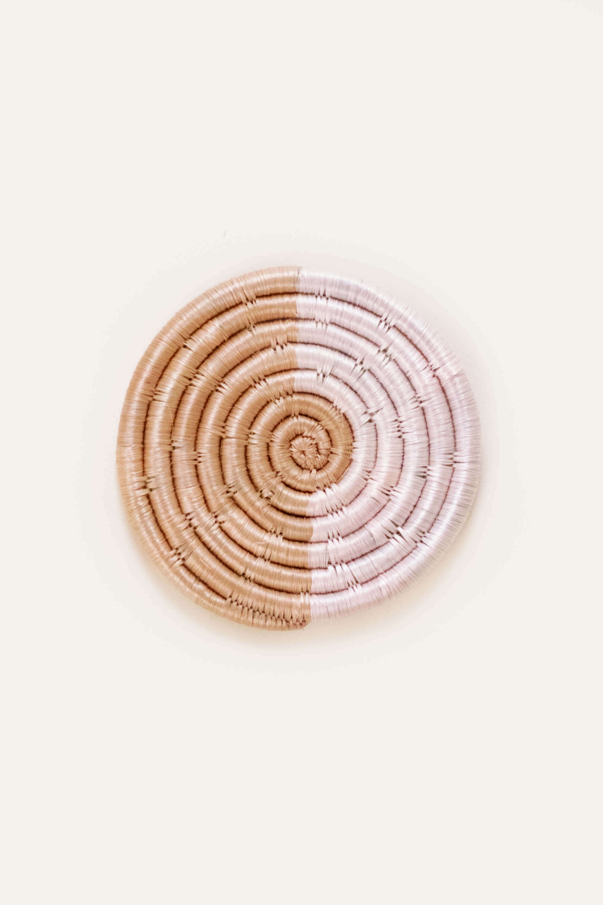 pastel woven coaster handmade by wallflower shop