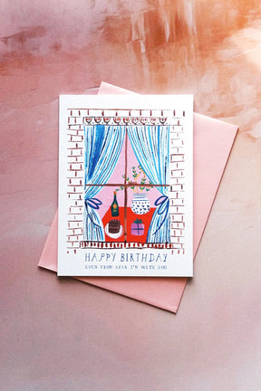 Window Party Birthday Card