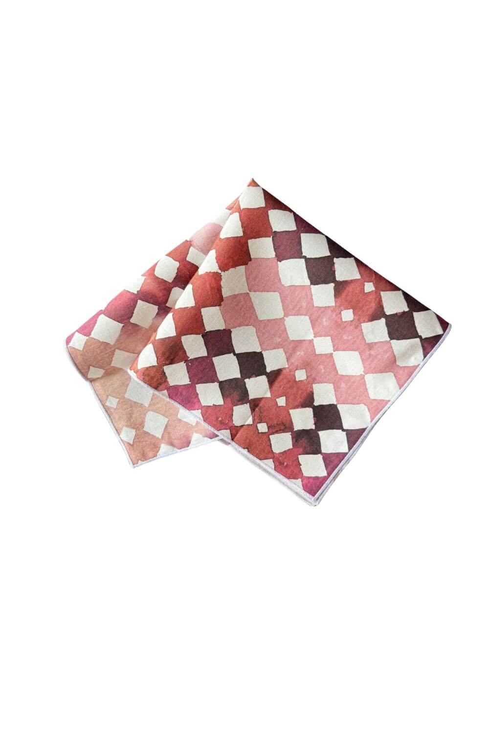 tonal pink diamond luxury linen napkins with painted watercolor design - shop spring table linens on wallflower