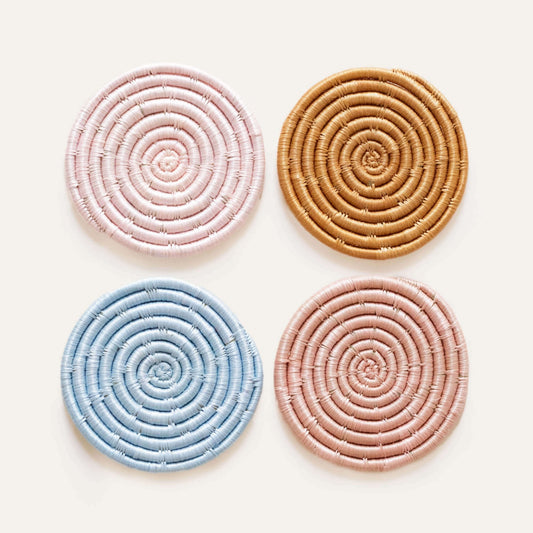 fair trade pastel woven set of coasters ✿ wallflower