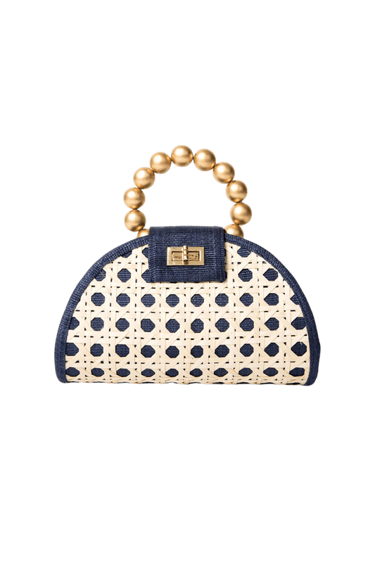 soli & sun woven bella rattan handbag