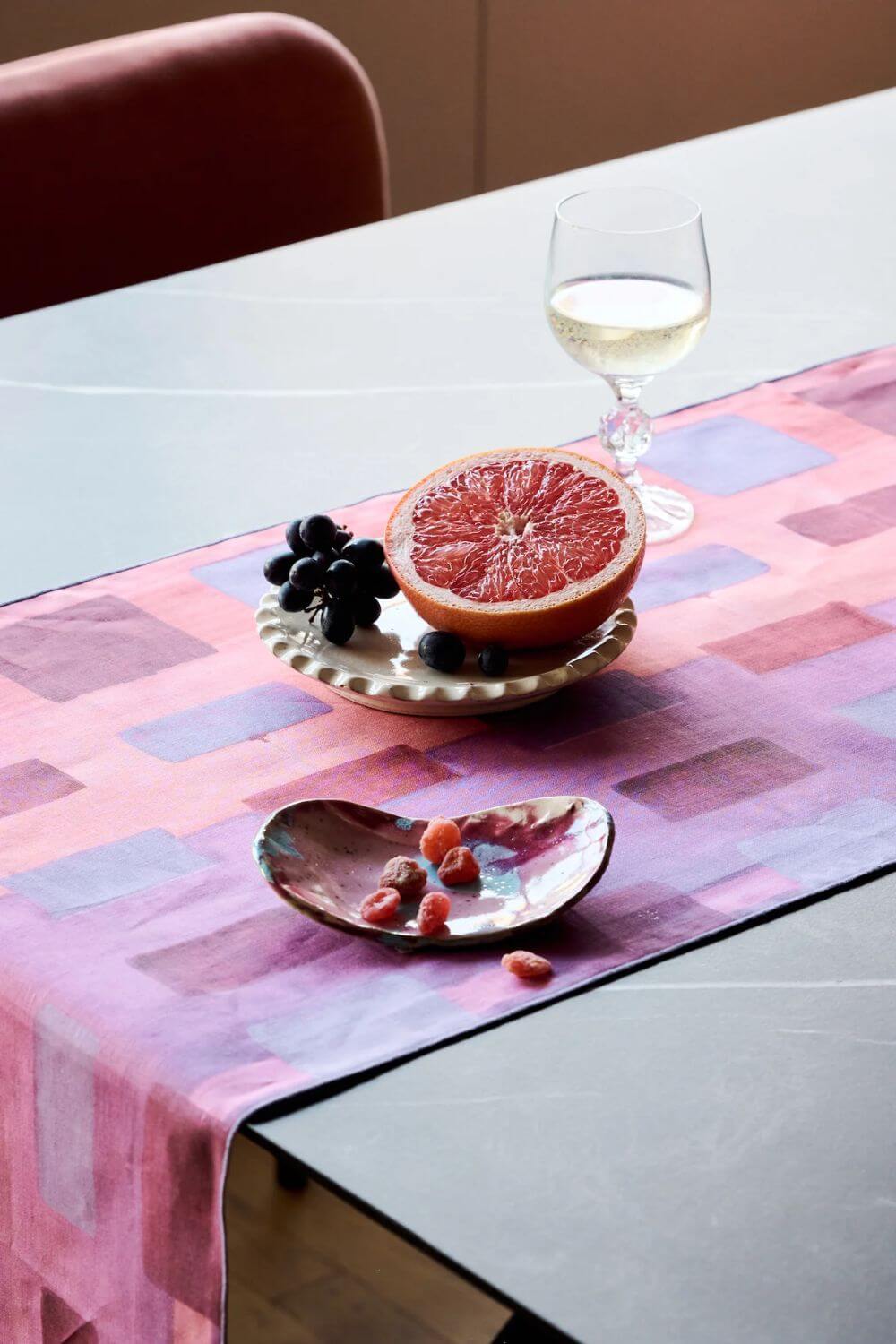 pink easter table runner pink linen tablecloth from goldie home ✿ shop colorful spring table linens on wallflower