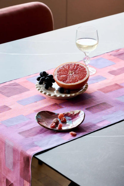 pink easter table runner pink linen tablecloth from goldie home ✿ shop colorful spring table linens on wallflower
