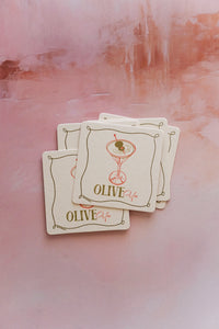 olive martini coasters