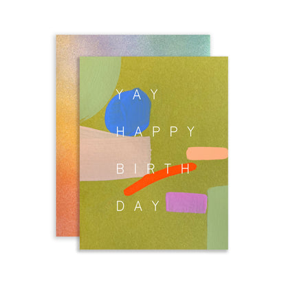 colorful happy birthday card by moglea ✿ wallflower stationery shop