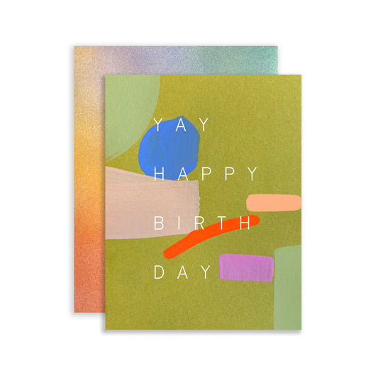 colorful happy birthday card by moglea ✿ wallflower stationery shop