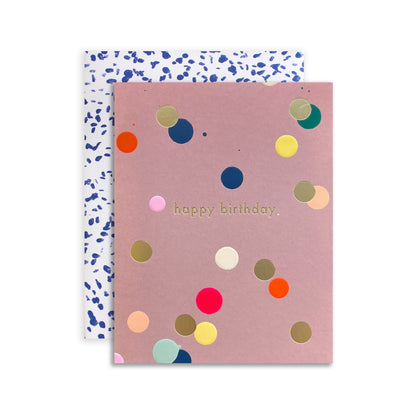 colorful dot happy birthday card by moglea blank inside