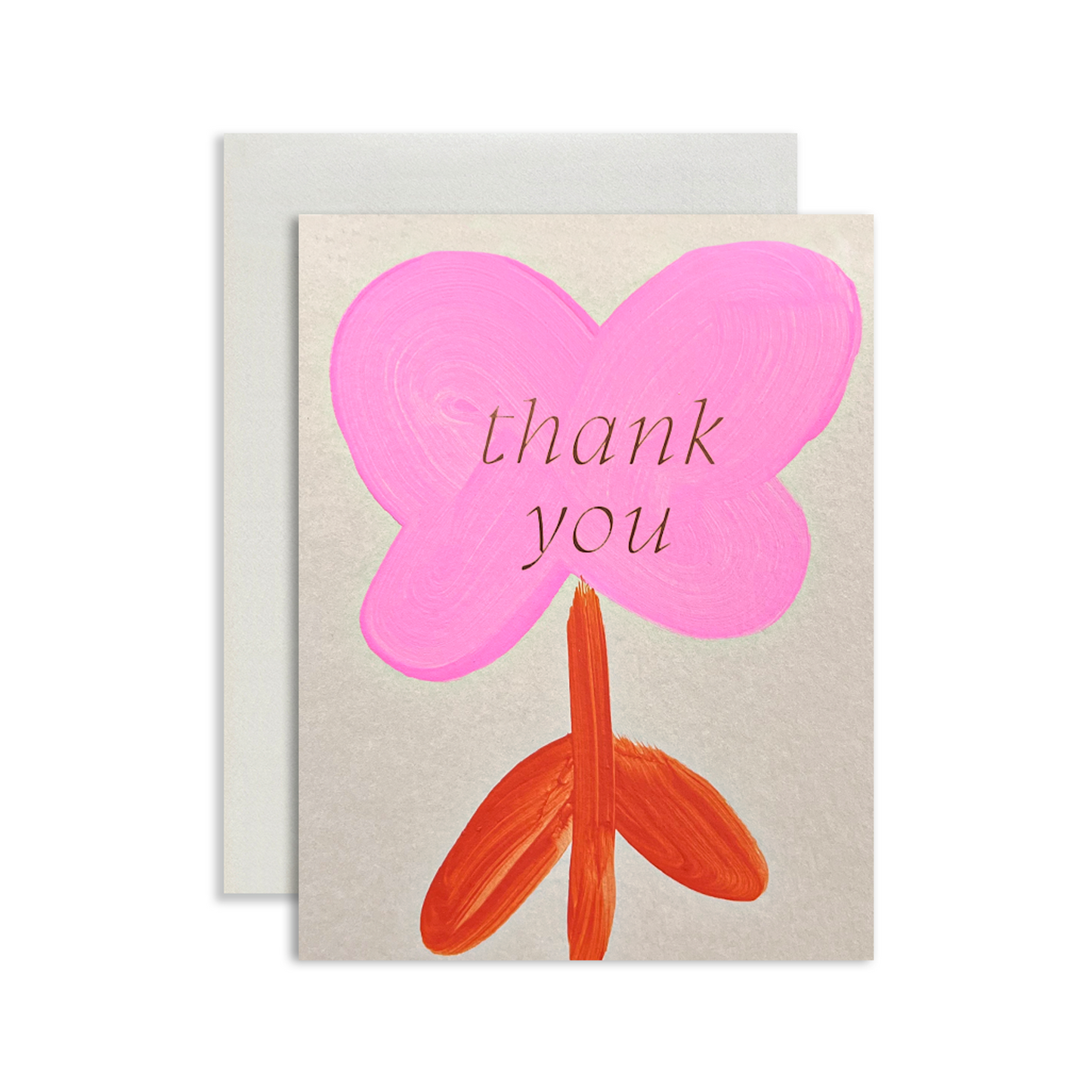 handpainted floral thank you card blank inside by moglea - shop cute greeting cards on wallflower