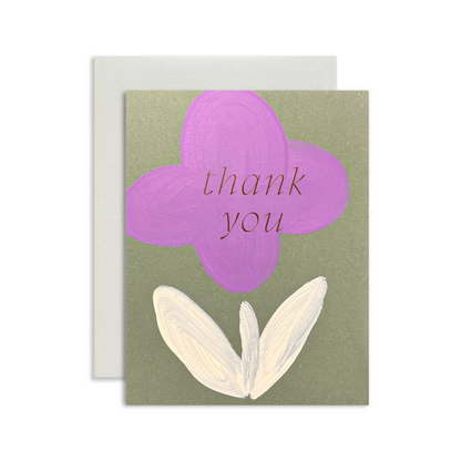 Floral Handpainted Thank You Card