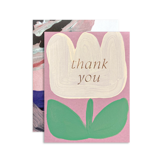 handpainted floral thank you card blank inside by moglea - shop cute greeting cards on wallflower