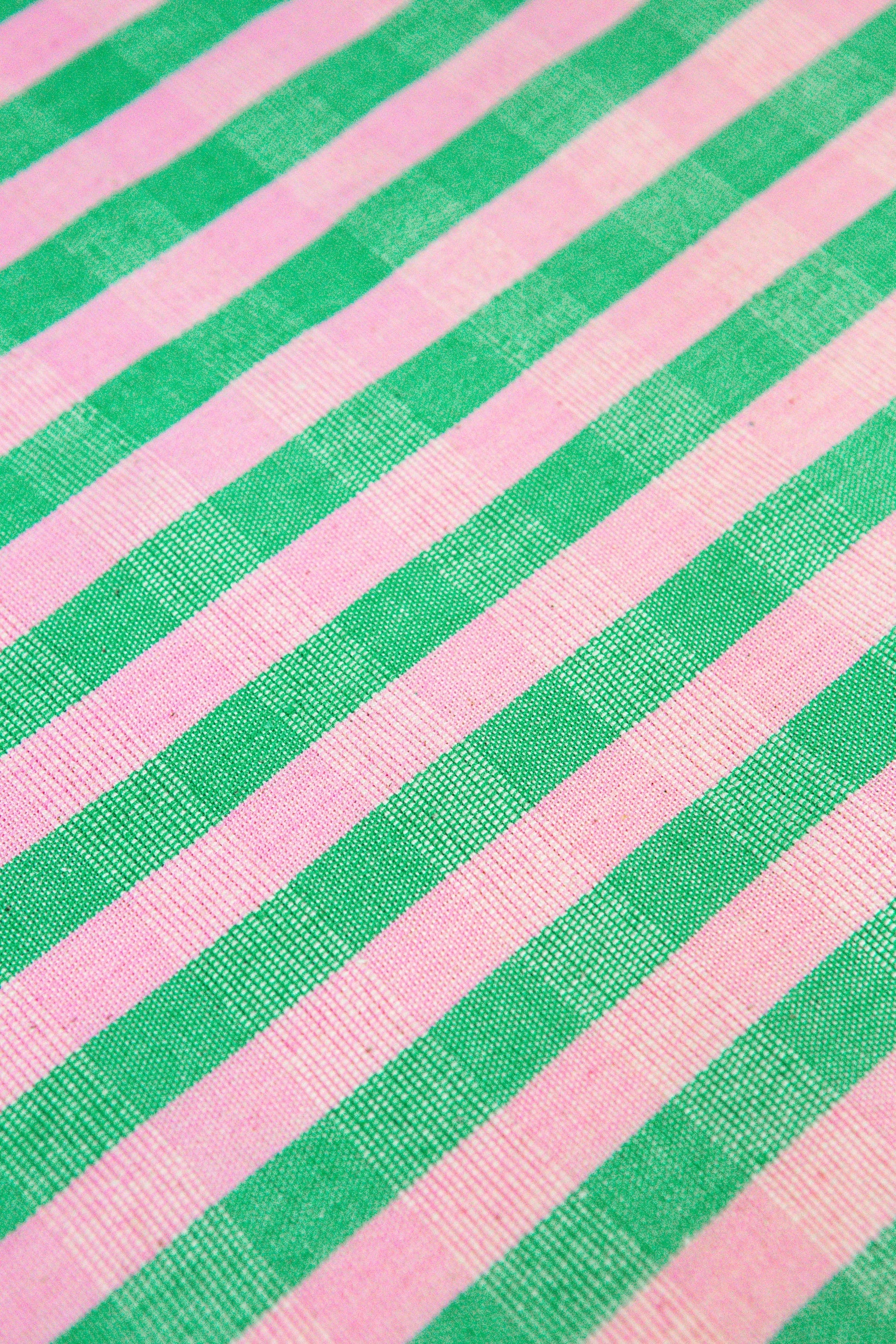 pink and green pillow - striped woven pillow by archive new york