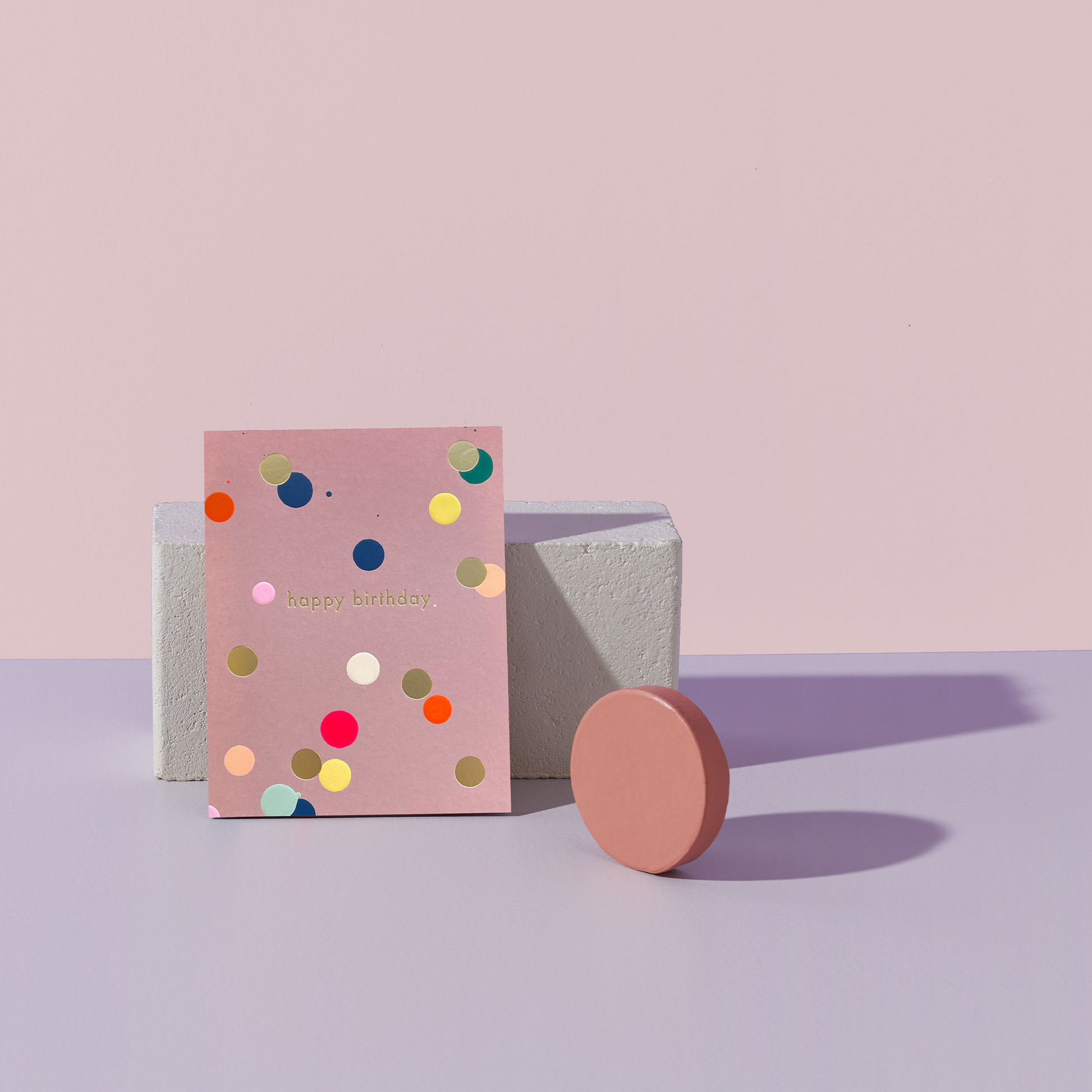 colorful dot happy birthday card by moglea blank inside