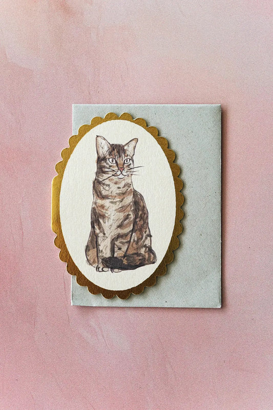 cute cat greeting card blank inside