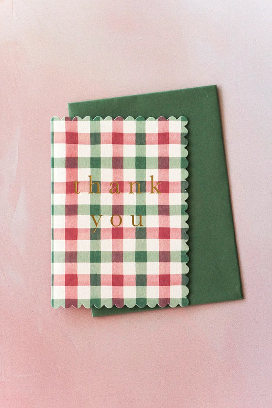 blank thank you card with gold foil