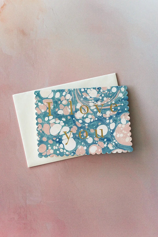 marble blank i love you card
