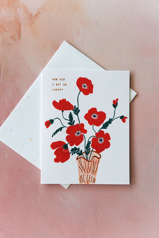 so lucky floral love gratitude card