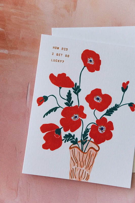 so lucky floral love gratitude card