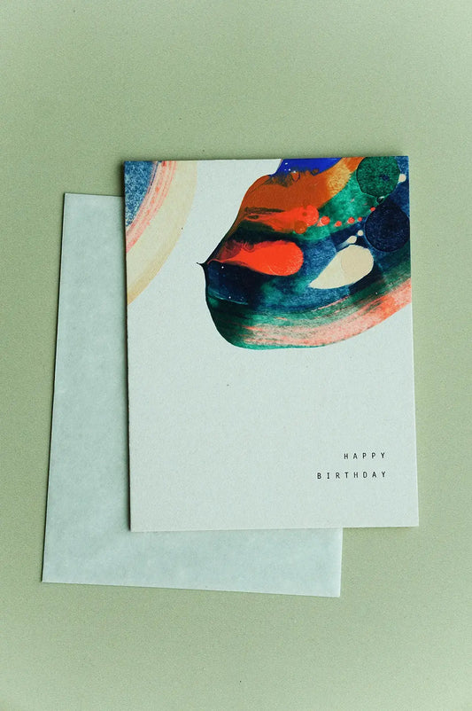 moglea hand painted birthday card ✿ birthday swirl card