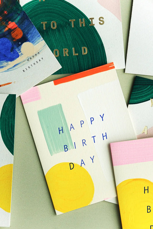 colorful moglea abstract happy birthday card